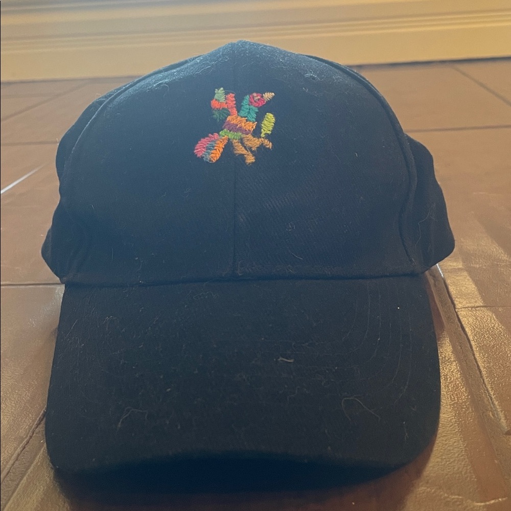 Black Cap with Colorful Embroidery